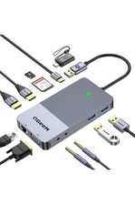 QGeeM 11 in 1 Mini USB Dock, USB 3.0 Docking Station, Triple Display Purple Colo picture