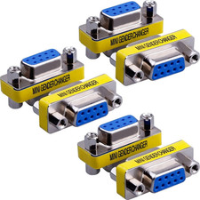 6-Pack 9Pin RS232 Serial Cable DB9 Female to Female Mini Gender Changer Adapter picture