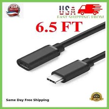 1/3/6 Feet Type C USB 3.1 Male to USB-C Female Extension Data Cable Cord Black picture