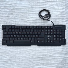 AST USB Wired Keyboard Full Size Standard Black Very Good Condition picture