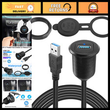 5Gbps USB 3.0 Waterproof Panel Mount Extension Cable with LED Light - 2M/6.5ft f picture