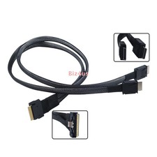 Slimline SAS 8i SFF-8654 to 2X OCuLink 4i SFF-8611 High Speed Cable - 50cm/ 0.5m picture