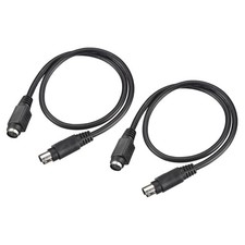 2 x PS/2 Mouse and Keyboard Extension Cable 6P 1.64 Feet Male to Female Black picture