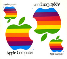 Vintage Original Apple Computer Rainbow Stickers  Four Stickers Per Sheet picture