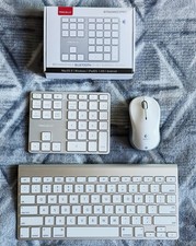 Bluetooth Trio:  Apple A1314 Keyboard + Logitech Mouse + Macally Numeric Pad picture