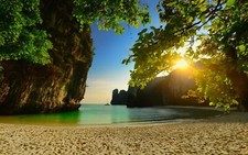 Landscape nature beach thailand sunset island sea sand Custom Gaming Mat Desk picture