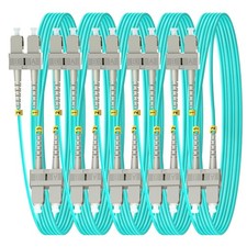 5 PCS 6ft 2m OM3 SC to SC Duplex Multimode Fiber Patch Cable 10G picture