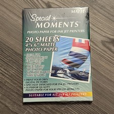New Matte Special Moments Photo Paper For Ink Jet Printers 20 Sheets 4 x 6 Inch picture