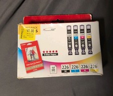 Genuine Canon CLI-226BK/C/M/Y 4 Ink Cartridges & Photo Paper Combo Pack New picture