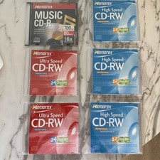 Assorted Lot of  6 Memorex CDs 1 Music CDR 2 Ultra Speed CD-RW,3HighSpeed CD-RW picture