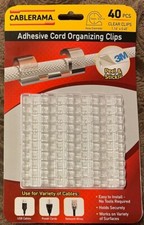 Cablerama Adhesive Cord Organizing Clips - 40 Pieces Clear Clips - Peel & Stick picture