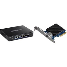 TRENDnet 10GbE Network Bundle with 6-Port 10G Switch (TEG-S762) 6-Port, black picture