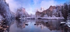 Landscape photography nature winter valley forest river Custom Gaming Mat Desk picture