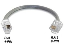 RJ9 RJ10 RJ22 4P4C 4-PIN to RJ12 RJ11 6P4C 6-PIN PHONE HEADSET JACK ADAPTER MALE picture