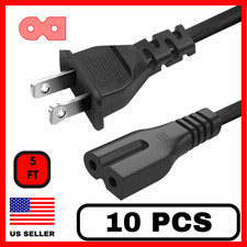 10 Pack 5 Feet 5' AC Power Cord 2 Prong Polarized for Sony, Vizio, Bose, Sharp picture