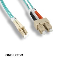 [10X] Kentek 2m OM3 LC to SC 10Gb Multi-Mode Fiber Optic Cable 50/125 Duplex picture