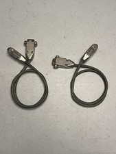 AMP DB9 Serial Cable Pair (1)Male to Female & (1)Female to Female Shielded RS232 picture