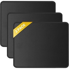 3 Pack Mouse Pad with Stitched Edge, Perfect Size 10.2x8.3in Black | Anti-Fray, picture