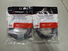 2x Monster 140277-00 Cat 6 Network Cable ENHANCED 550 MHZ JUST HOOK IT UP  picture