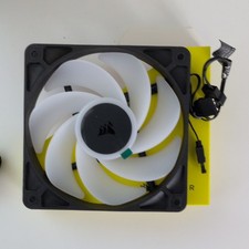 1 unused Corsair RS120-R ARGB 120mm PWM Case Fan White/Black 2100RPM 65CFM 4-Pin picture