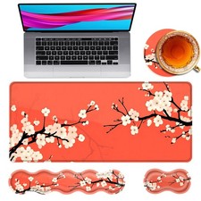 4in1 Large Gaming Mouse Pad Wrist Support Desk Mat Flowers Floral Pattern picture