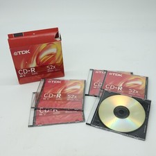 TDK New 80-Minute 700MB/Mo 52X CD-R Music Discs 5-Pack Blank (2 Sealed & 3 Not) picture