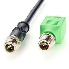M12 XCoded 8 Pin To RJ45 Adapter Cat6 Shielded Connector IP67 Waterproof picture
