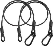 2 Pcs Steel Cable with Loops and Carabiner Hook, Safety Cable Lock Vinyl Cover C picture