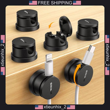 Cable Clips 6 Pack Rotatable Cord Holders for Nightstand, Desk, Office picture