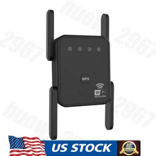 Wireless Internet Repeater WiFi Extender Booster 2.4GHz 300Mbps Speed Black picture