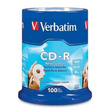 Verbatim 100 Pack Blank CD R Discs 700MB 52X Spindle High Grade Storage Media picture