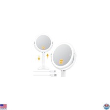 Gospire 20X Lighted Dual-Sided Makeup Mirror - Adjustable Height, 3 Color LED picture