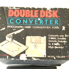 Vintage Tech Double Disk Converter Tool Floppy Disk PC Data Transfer Adapter picture