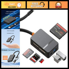 8-in-1 USB 3.0/USB-C OTG Card Reader - 104MB/s CF/SD/TF/MS Adapter, Dual Ports, picture