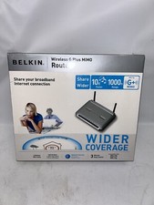 Belkin Wireless G Plus MIMO Router w/SetupCD + Power Cord - New & Sealed picture