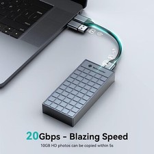 20Gbps M.2 NVMe Enclosure USB3.2 Gen2x2 Type C External SSD Caddy Aluminum Case picture