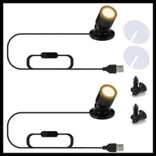 Compact 2-Pack USB LED Spotlights for Displays – Illuminate Artwork with Style picture