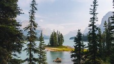 Landscape lake trees mountains island forest nature Custom Gaming Mat Desk picture