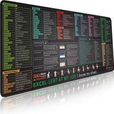 Pixiecube Excel Cheat Sheet Desk Pad | Excel Shortcut Keys Mouse Pad | Extended picture