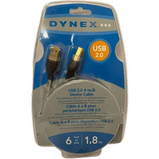 Dynex USB 2.0 A-to-B Device Cable 6ft For Printers Scanners Etc Brand New Sealed picture