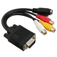 Reusable to 3 Av Cable Adapter Black PVC for Video Output picture