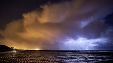 Landscape nature water beach sea night clouds storm Custom Gaming Mat Desk picture