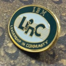 Vintage IBM enamel pin Leadership in Community the Personal Computer Company picture