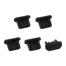 5 x Micro USB Anti Dust Plug Port Dust Silicone Covers Caps Stoppers Black picture