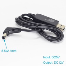 10pcs 3.3ft/1M USB A Male 5V to 12V DC 5.5x2.1mm Male Right Angle Step-Up Cable picture