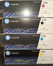 4 EMPTY TONER VIRGIN CARTRIDGE LOT Genuine HP 218X Black Yellow Magenta & Cyan picture