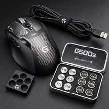 Logitech G500s Laser Gaming Mouse 8200 DPI w/ Weights Case Tested Working picture