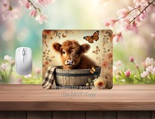 Highland cow themed neoprene PC/laptop Mouse Pad, CHOICE, , gifts picture