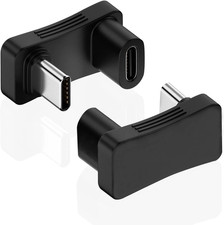 180 Degree Angle USB C Adapter 2 Pack, Black | U Shape Type C Male picture
