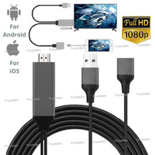 HDMI Mirroring Cable Phone to TV AV USB Adapter For iPhone iPad Android Samsung picture